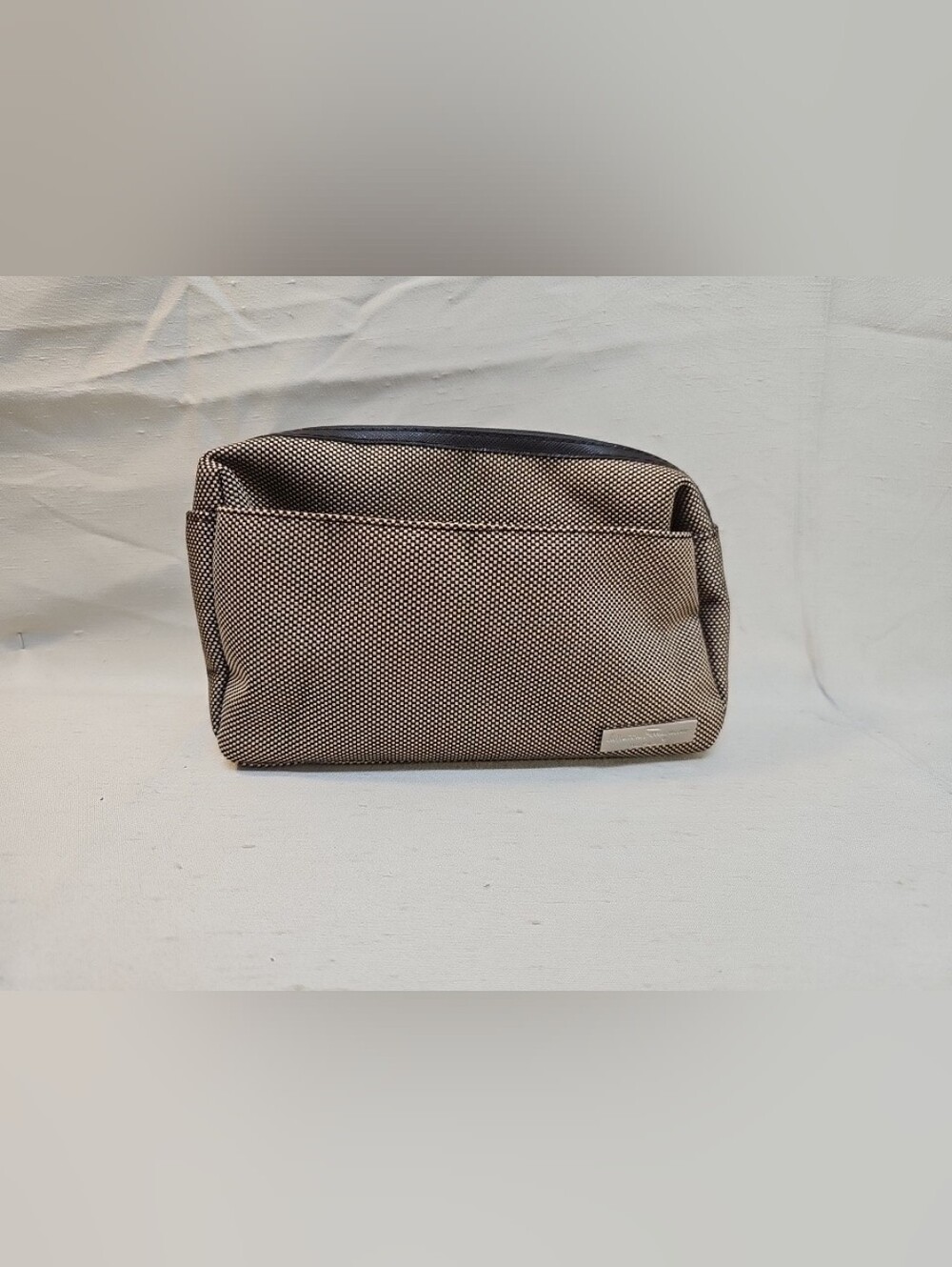 Salvatore Ferragamo Perfume/ Toiletries Beige and Brown Bag